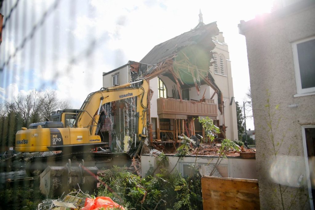 a home being demolished. rodents at bay