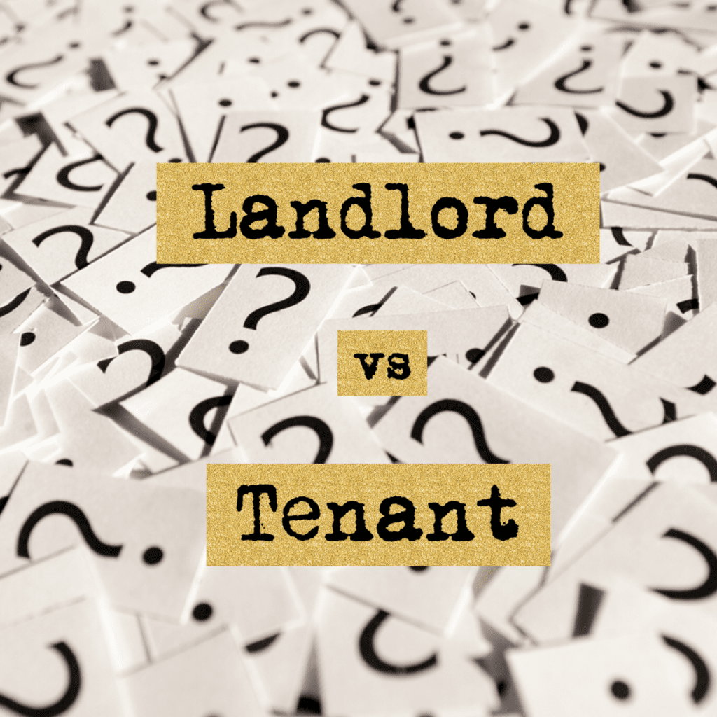 landlord vs tenant sign with question marks for pest control
